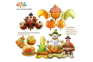 Harvest Thanksgiving Foil Balloon Pinecone Pumpkin Maple Leaf Turkey Squirrel Shape Party Balloons Decoration Wholesale Bulk