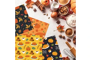 Autumn Thanksgiving Decoration Pumpkin Leaves Packaging Paper Handmade DIY Gift Box Party Supplies