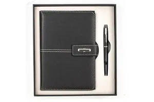 Wholesale Fathers Day Gift Notebook Gift Set With Custom Logo Led Thermos Flask Luxury Notebook Promotional Gift Box With Pen