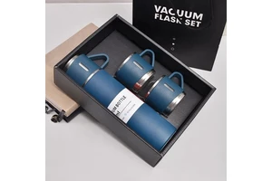 Wholesale 304 Stainless Steel Tumbler Water Bottle Sets Vacuum Insulated Cup with Three Lids Creative Gift Box Set Business Use