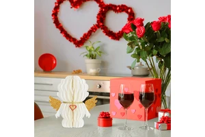 Eco-friendly valentine's day paper honeycomb cupid dolls with magnets saint valentine's day supplies