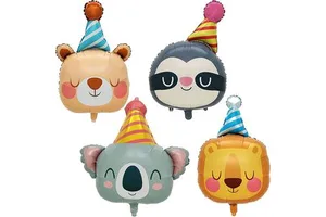 Wholesale 4 Lion Bear Koala Sloth Foil Balloons Baby Shower Birthday Party Supplies Children's Jungle Theme Decoration Wildlife