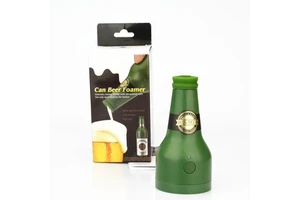 Ultrasonic Beer Foamer Creative Bottle Shape Foam Maker Party Portable Bubbler (Green) Beer Outdoor Bottled For Canned Beer
