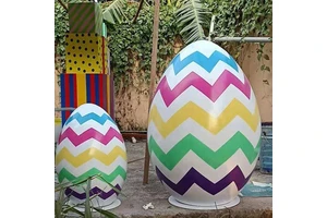 Good Quality Colorful Promotional Cheap Price Fiberglass Giant Easter Egg for Easter Holiday