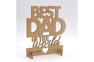 Father's Day Decorations Unique Gift for Dad Wooden Wooden Crafts Home Decoration BEST DAD in WORLD Ornaments 2026