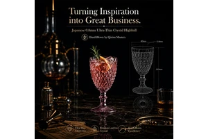 Vintage Embossed Lead Free Crystal Goblet Thick Stem Diamond Pattern Luxury Water Wine Chalice For Wedding Rental