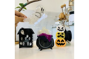 High Quality Halloween Hair Claws Colorful Personalized Acetate Pumpkin Ghost Skull Shark Hair Accessories Elegant Fashionable