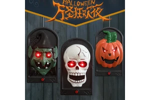 Halloween Pumpkin Lanterns Large Skull Buttons Sound-producing Haunted House Secret Room bar Decoration Frames Doorbells Props