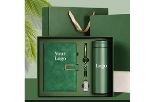 High Quality Corporate Gift Set Notebook with Pen and Flask for Business Gifts