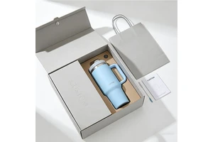 Custom Logo Design Gift Box 40oz Vacuum Insulated Termos Double Wall Stainless Steel Tumbler With Straw And Handle For Gift