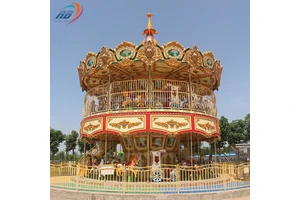 Carnival Rides Funny Amusement Park Rides Double Decker Merry Go Round Electric Carousel For Sale