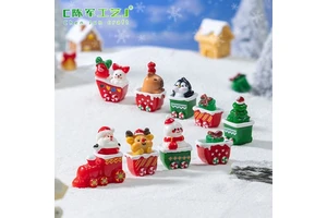 Cross-border new Christmas snowman, little deer, cute snow landscape DIY decorative accessories, mini desktop small ornaments