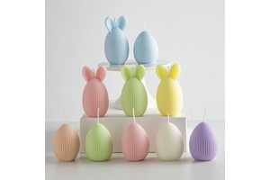 Cross-border Hot-selling Handmade Pour Crafted Easter Bunny Eggs Rabbit Egg Decoration Gift Egg-shaped Scented Candles