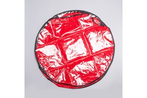 China 2026 Portable Round Xmas Holiday Christmas Gift Bags Wreath Storage Container With Handles