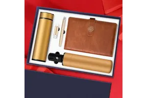 Mother's Day Gift Ideas, Notebook Vacuum Flask Pen Umbrella USB Flash Disk Gift Set Appreciation Gift Set for Employees/