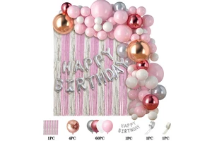 Balloon Set Arch Happy Birthday Party Supplies Decorations for Women Man