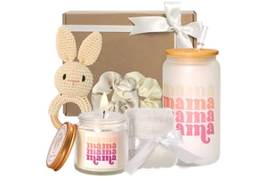 Personalized Mother's Day Gifts Set With Glass Mug Socks Candle Private Labels Gift Box for Mom