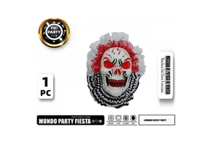 Festive Venetian Clown Mask Silk Hanging Decoration for Halloween Party or Masquerade Product B#42311