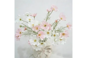 Kemin Artificial Silk Rose Daisy Flowers 6-Heads Soft Romantic Dreamy Design for Christmas New Year Chinese New Valentine's Day