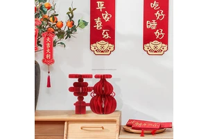 Chinese new year decorations Red gourd paper honeycomb ornament