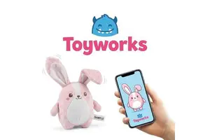 Custom Wiggling Long Ear pink Bunny Plush Spring Nursery Brand Interactive Soothing Display Mascot Toy