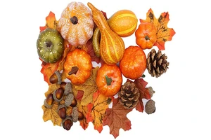 Wholesale High Quality Halloween Thanksgiving Artificial Pumpkins Home Harvest Decoration Set
