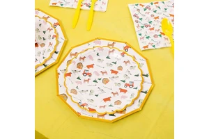 DAMAI Birthday Party Supplies Tableware Set for Kids Party Tableware & Table Decorations Party Supplies Paper Plates Cups
