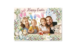 New Easter Theme Egg Bow Chicken Rabbit Modern Paper Easter Toys Gifts Photo Frame Decoration