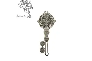 Wholesale Antique Silver American Style St. Benedict Key Casket Ornament Zinc Alloy Religious Adult Coffin Decoration TX