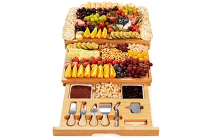 High Quality Extra Large Charcuterie Boards Gift Set Bamboo Cheese Board And Knife Set Cool Meat Cheese Platter Tray Forf Home
