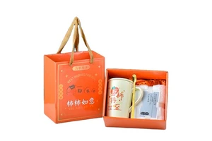 Wedding souvenir cup ceramic high-value water cup mug towel set creative opening event small gift gift box set