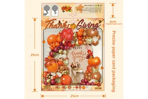 Thanksgiving Orange Balloon Chain Autumn Theme Party Decoration Birthday Wedding Scene Decoration Balloon Arches