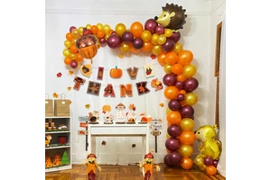 Autumn Pumpkin Celebration Party Balloons Fall Theme Balloon Garland for Thanksgiving Day Backdrop Home Decoration