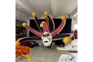 Carnival Mask Octopus Inflatable Art Halloween Spider for Venetian Themed Festival, Luxury Nightclub Party Backdrop Prop