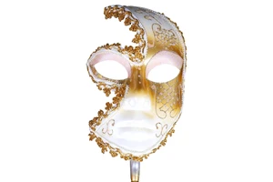 Women Full Face Elegant Venetian Carnival Mask With a Stick