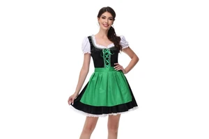 Women's Oktoberfest Maid Cosplay Costume German Traditional Festival Strapless Splicing Dress Beer Girl Costume Halloween