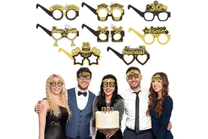 Age 18 to 80 Paper Glasses Birthday Party Suppliers Paper Glasses Photo Props Birthday Party Decorations