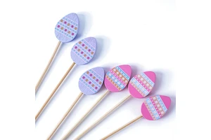 Super Cute Egg Shaped Bamboo Skewers Great for Adding a Festive Touch to Easter Snacks
