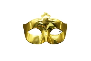 Venice Carnival Men Half Face High Quality Plastic Mask Silver/Gold Adult Size Letterpress Printed