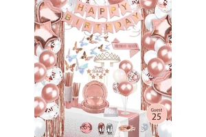 Girls Birthday Party Decorations Set Balloons Banner Tableware Party Supplies for Kids Baby Shower Bulk Wholesale