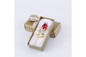 Creative Gift for Mother's Day Crystal Rose Crafts Display Flower Gift for Valentine's Day
