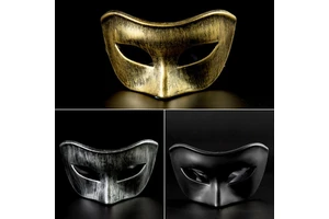 Hstyle Vintage Venetian Mask Plastic Masquerade Mask for Carnival Ball Christmas Halloween Party Costume Mask One Size Fits Most