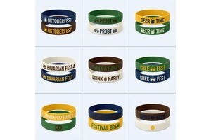 Dual Layer Oktoberfest Beer Festival Silicone Wrist Band Custom Logo OEM Manufacturer Bulk for German Theme Party Favor Gift
