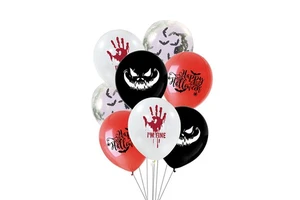 8PCS Set Halloween Balloon Set 12 Inch Pumpkin Horror Skeleton Latex Balloon Party Supplies Decoration