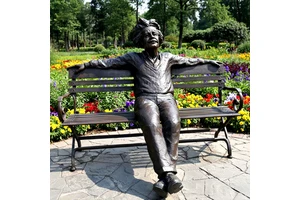 TREVI Life Size Bronze Albert Einstein Chair Bench Statue Sculpture For Sale Outdoor Street Decoration
