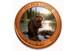 Direct Factory 1 Ounce Pure Copper Souvenir Coin Raised Outer Border UV Printed Inner Animal Design Personalized Artwork
