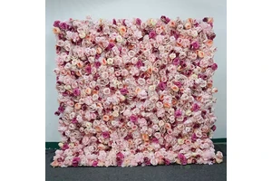 Artificial Fabric Florable Roll up 3D 5D Flower Wall Panel Backdrop for Chinese New Year & Graduation Events Customizable Sizes