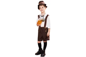 Germany Oktoberfest Costume for Kids Boys White Shirt Suspender Shorts Bavarian Festival Party Games Clothes Carnival Costumes