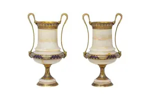 Marble Flower Vase with brass home decor item luxury