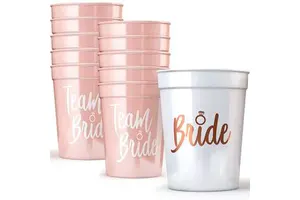 Bachelorette Party Supplies Team Bride Plastic Water Cup Bride Gift Party Bride Prepare Party Supplies Wedding Decorations